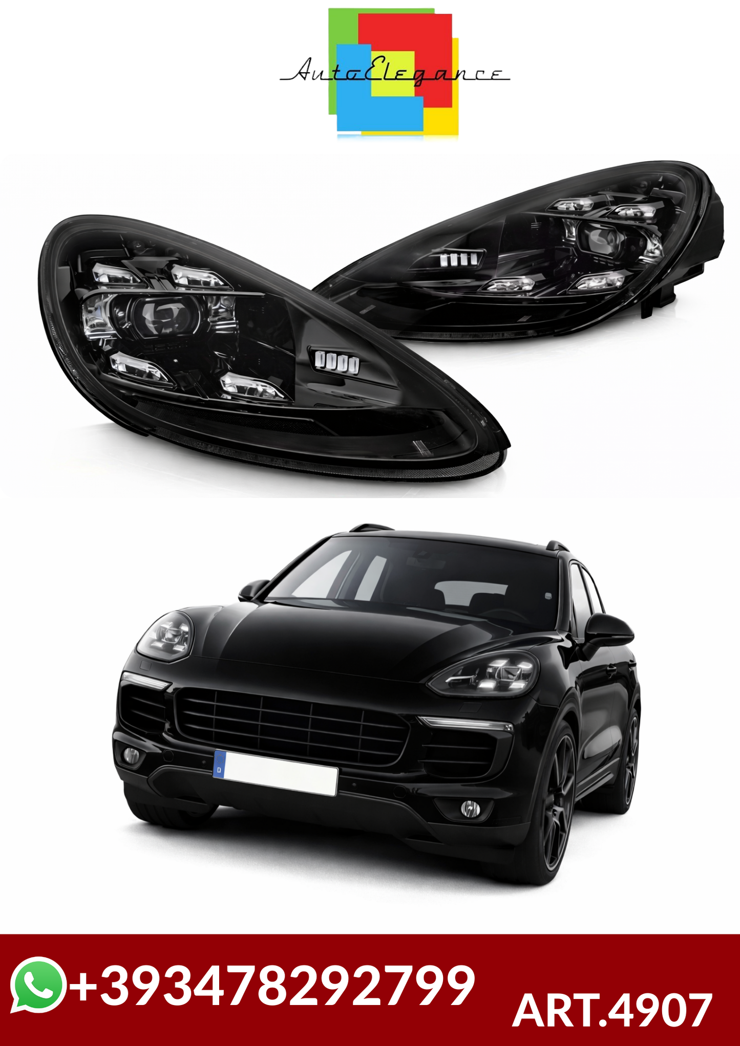💕ART.4907  Fari Anteriori Porsche Cayenne 2010-2015💕