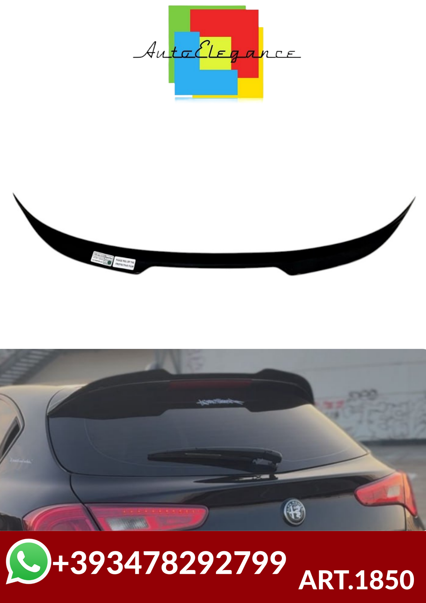 ART.1850  SPOILER ALFA ROMEO GIULIETTA 2010-2020 NERO LUCIDO