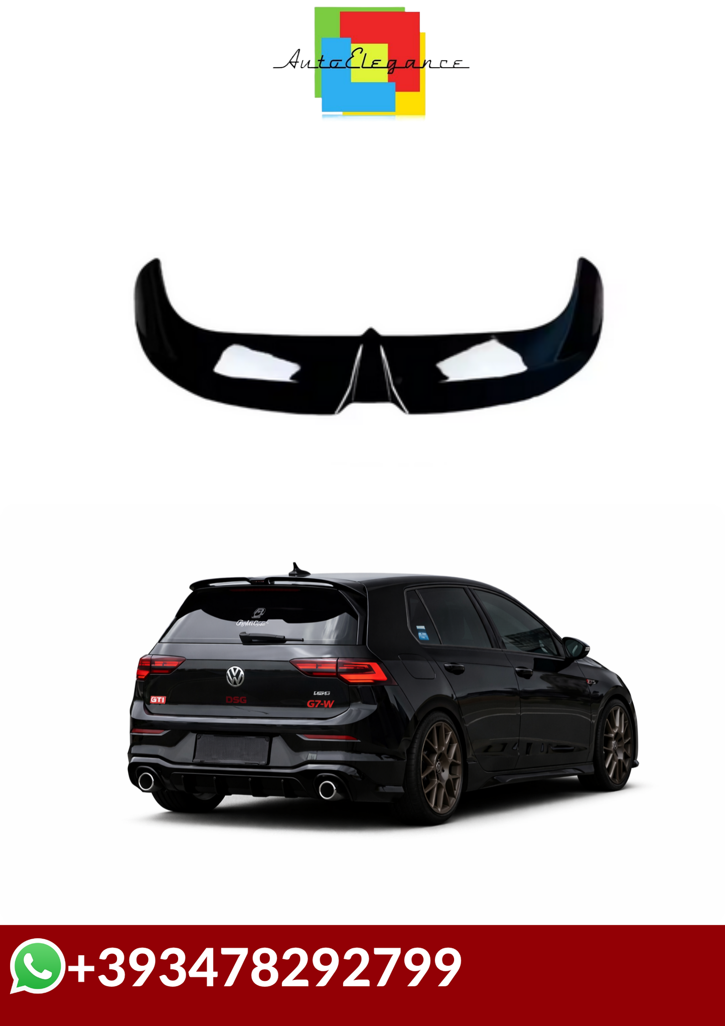 💕SPOILER  VW Golf 8 MK8 8.5 GTI GTD R TSI TDI  NERO  LUCIDO💕