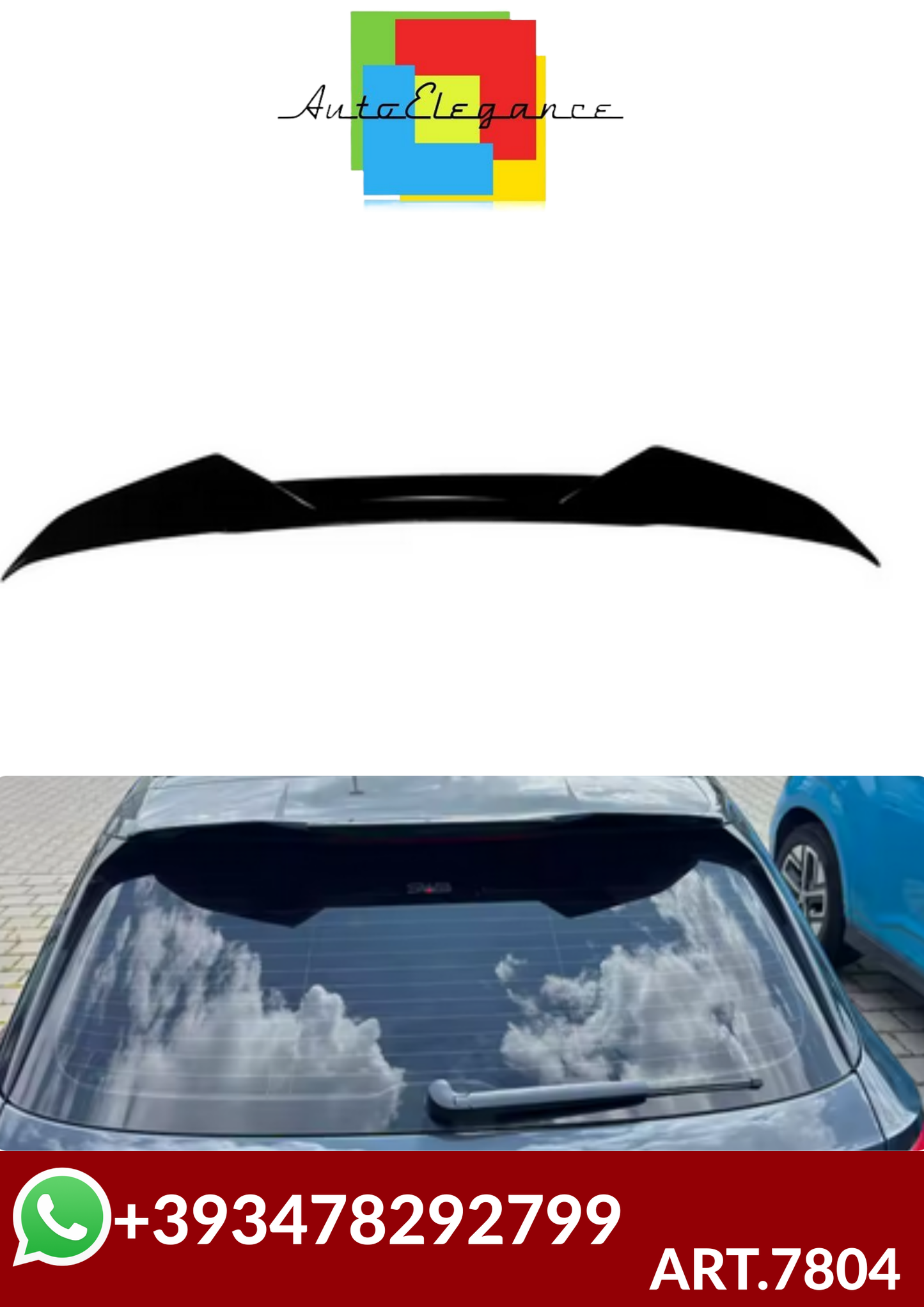 💕ART.7804 SPOILER  Audi A4 B9 2017-2024 NERO  LUCIDO 💕