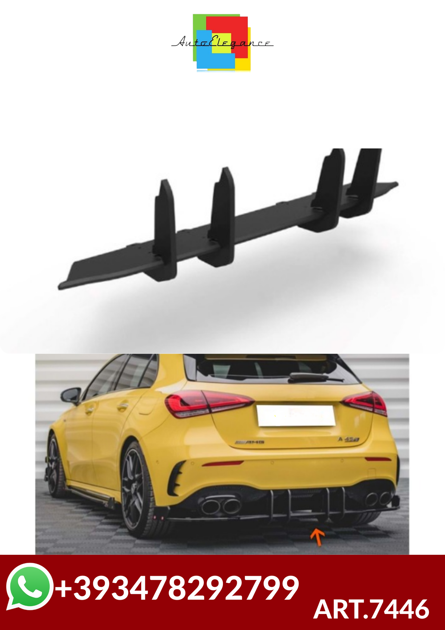 ART.7446  SPLITTER POSTERIORI MERCEDES CLASSE A W177 2018+