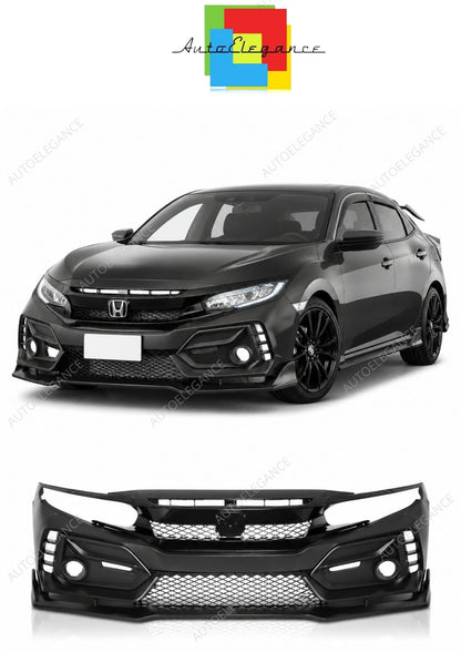 💕 Paraurti Anteriore Adatto per Honda Civic X Hatchback 16-21 Sport Style 💕