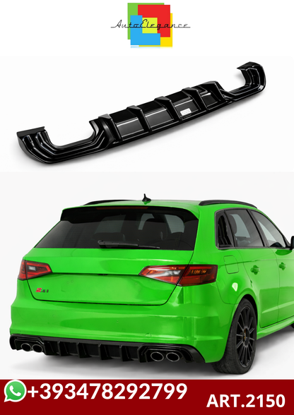 💕ART.2150 DIFFUSORE AUDI A3 8V 2012-2016 SLINE S3 NERO LUCIDO 2+2 💕