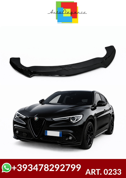 💕ART. 0233 SPLITTER ALFA ROMEO STELVIO 2016+ NERO LUCIDO💕