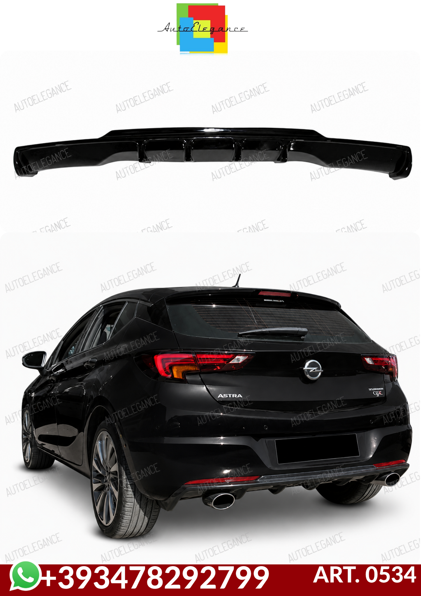 💕ART. 0534 DIFFUSORE OPEL ASTRA K 2015-2021 LOOK RIEGER NERO LUCIDO💕 (Copia)