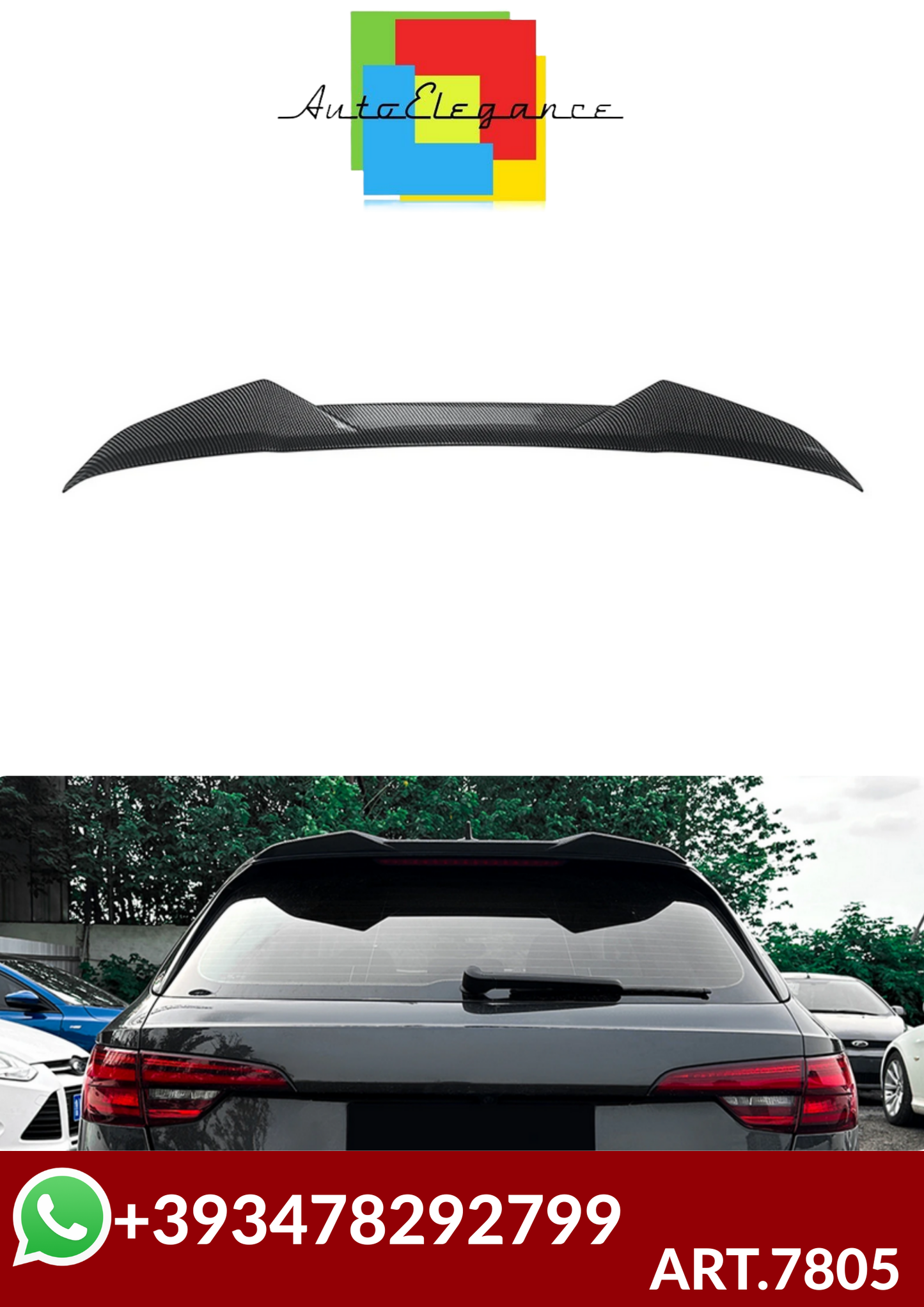 💕ART.7805 SPOILER Audi A4 B9 2017-2024  CARBONIO💕