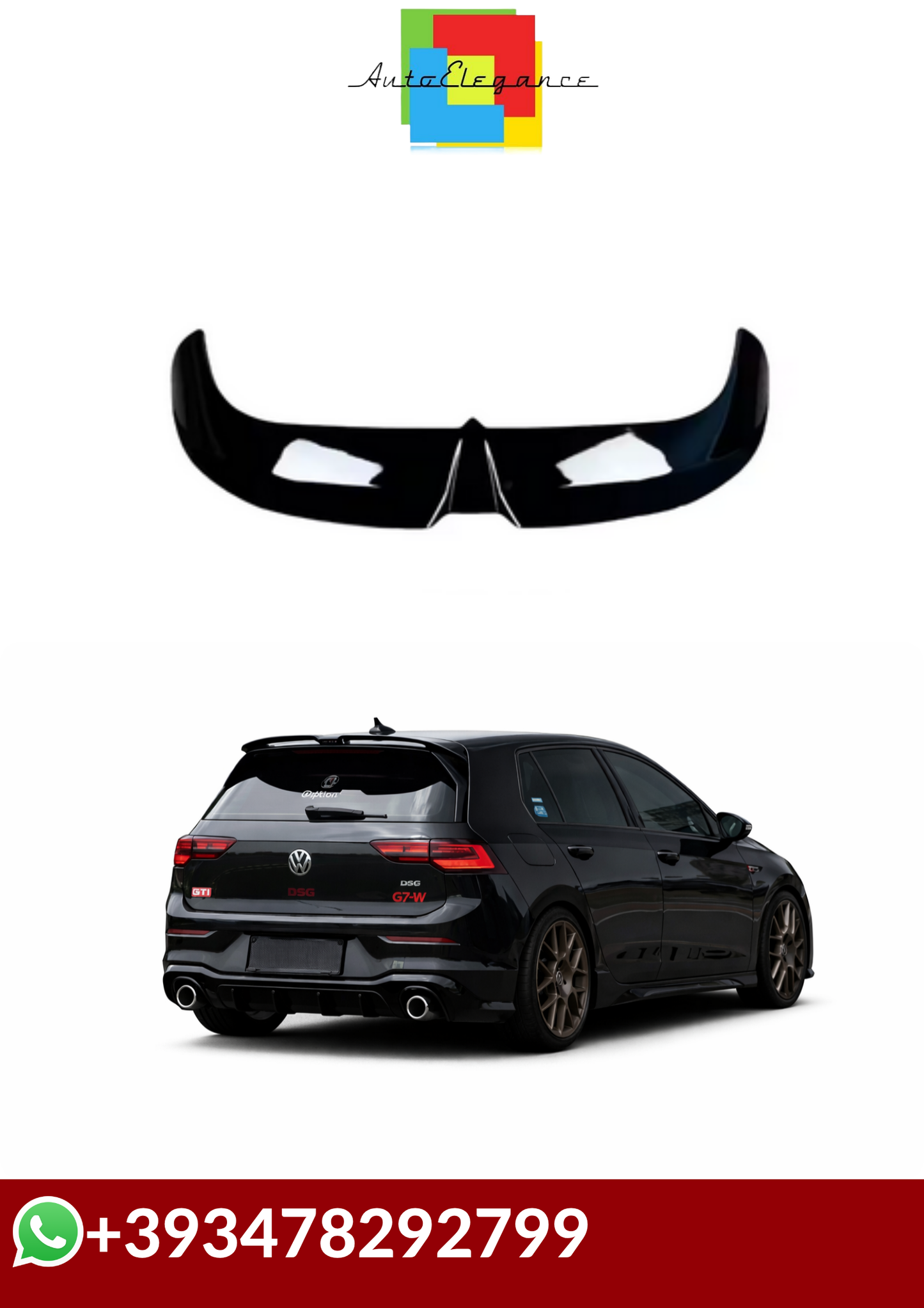 💕SPOILER  VW Golf 8 MK8 8.5 GTI GTD R TSI TDI  NERO  LUCIDO💕