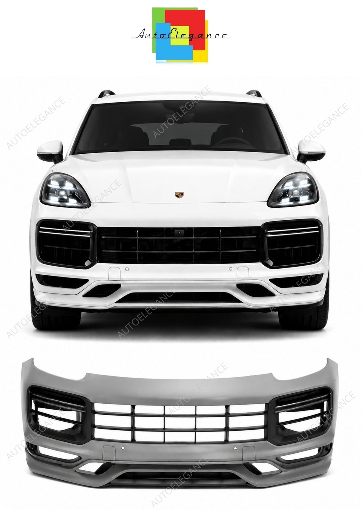 💕 Paraurti Anteriore Adatto per Porsche Cayenne 18-23 Look Turbo 💕