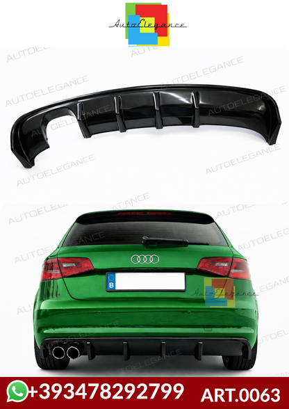 💕ART.0063 DIFFUSORE AUDI A3 8V 12-16 STANDARD LOOK RIEGER NERO LUCIDO 2SX 💕