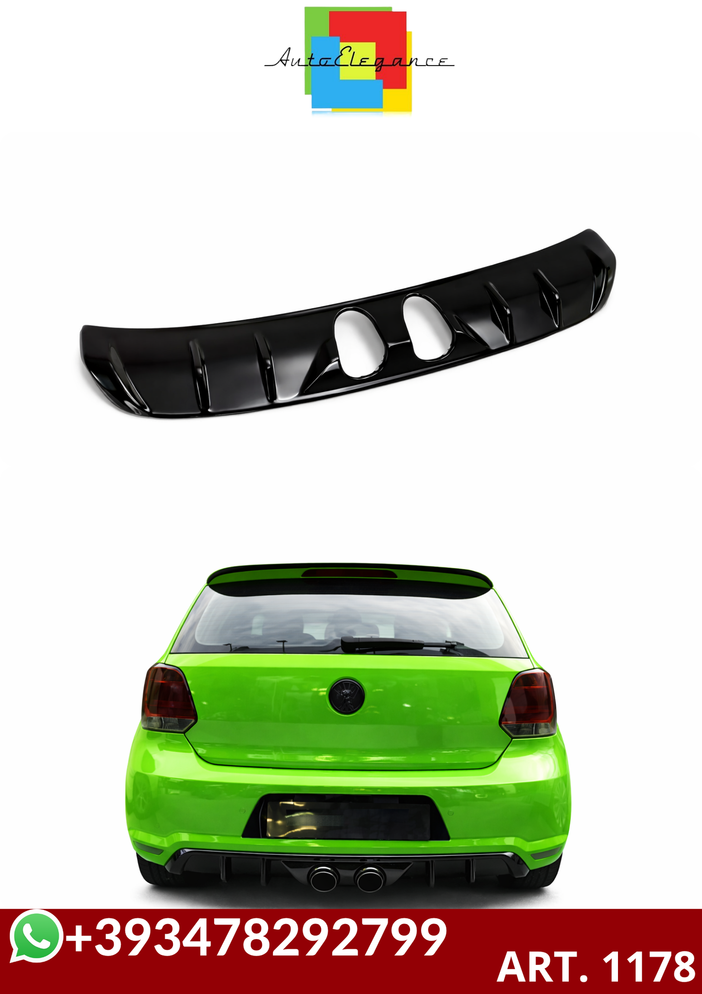 💕ART. 1178 DIFFUSORE POLO 6C 14-17 STANDARD LOOK R400 NERO LUCIDO💕