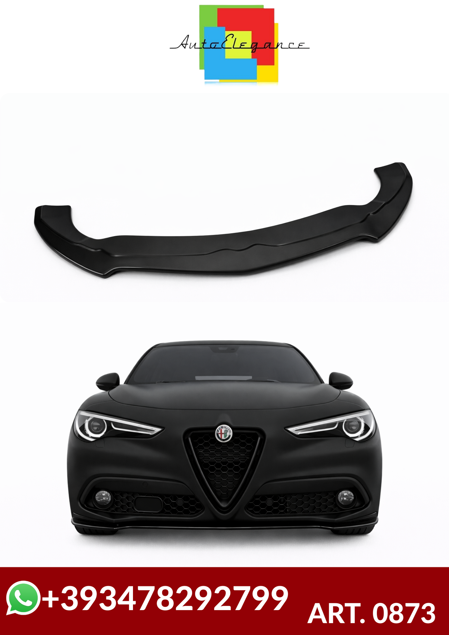 💕ART. 0873 SPLITTER ALFA ROMEO STELVIO 2016+ NERO OPACO💕