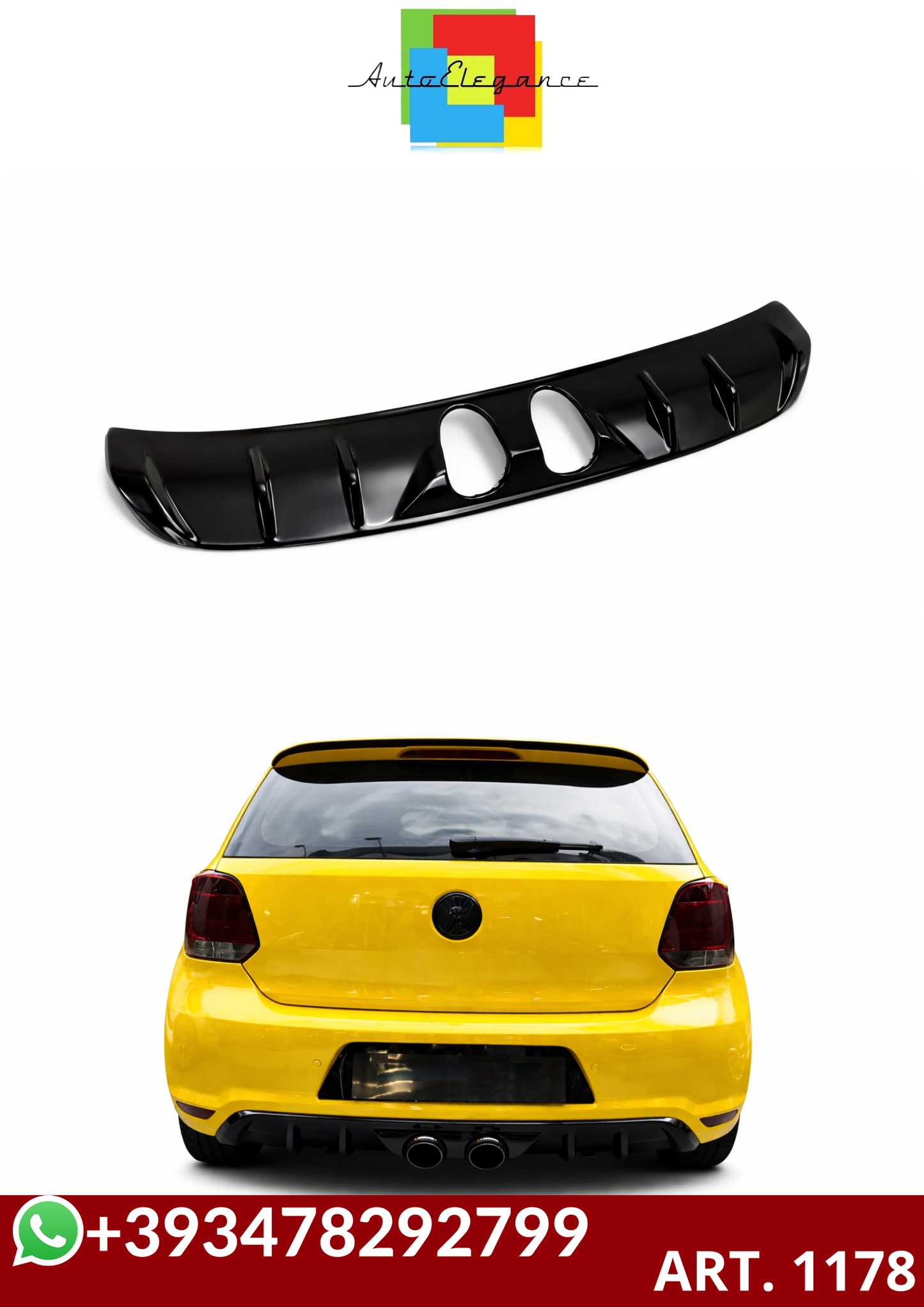 💕ART. 1178 DIFFUSORE POLO 6C 14-17 STANDARD LOOK R400 NERO LUCIDO💕