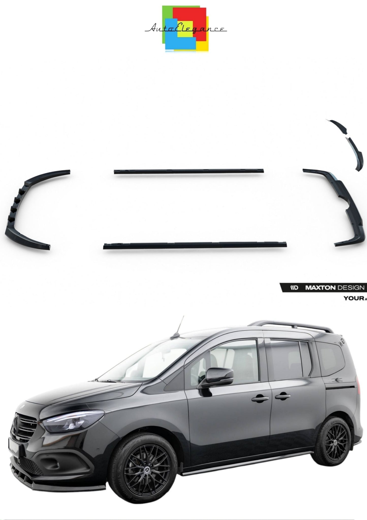 SPLITTER SUITABLE FOR VW GOLF 8 GTI GTD RLINE LOOK GLOSSY BLACK SPORTY DESIGN 