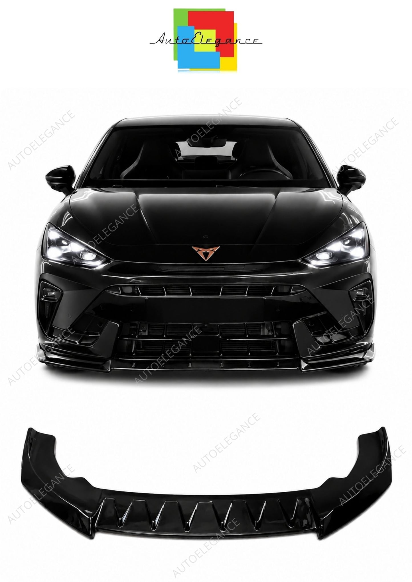💕 ART.2145 SPLITTER ADATTO PER CUPRA Leon MK1 Facelift 2024+ NERO LUCIDO 💕