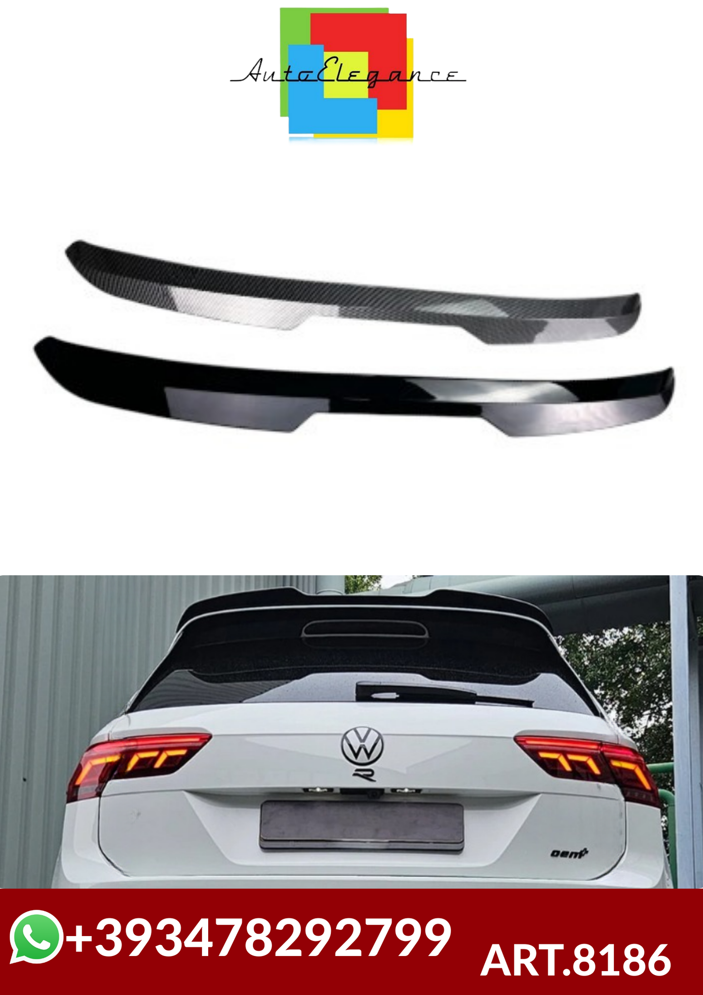 💕ART.8186 SPOILER Volkswagen Tiguan MK2 R R-Line 2017-2023 💕