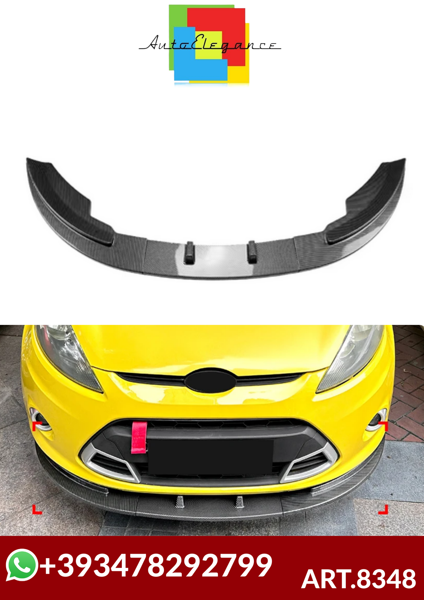 💕ART.8348  SPLITTER  Ford Fiesta MK7 2008-2012 CARBONIO  💕