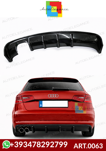💕ART.0063 DIFFUSORE AUDI A3 8V 12-16 STANDARD LOOK RIEGER NERO LUCIDO 2SX 💕