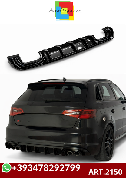 💕ART.2150 DIFFUSORE AUDI A3 8V 2012-2016 SLINE S3 NERO LUCIDO 2+2 💕