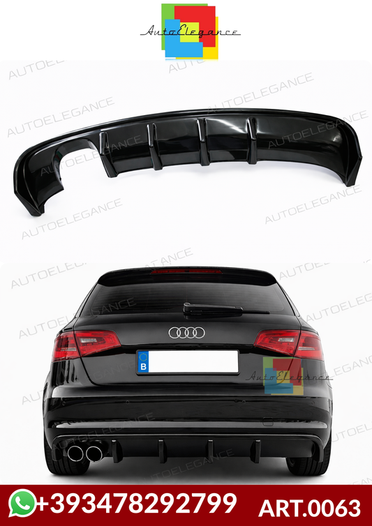 💕ART.0063 DIFFUSORE AUDI A3 8V 12-16 STANDARD LOOK RIEGER NERO LUCIDO 2SX 💕