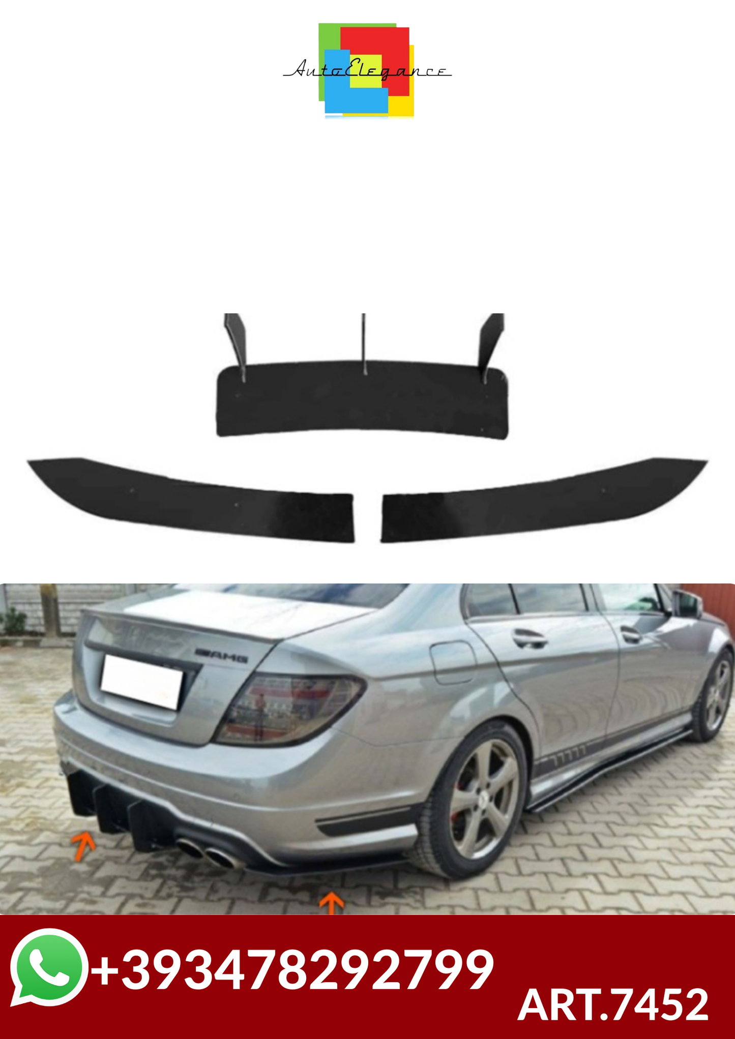 ART.7452  SPLITTER POSTERIORI  MERCEDES CLASSE C W204 2007 - 2014