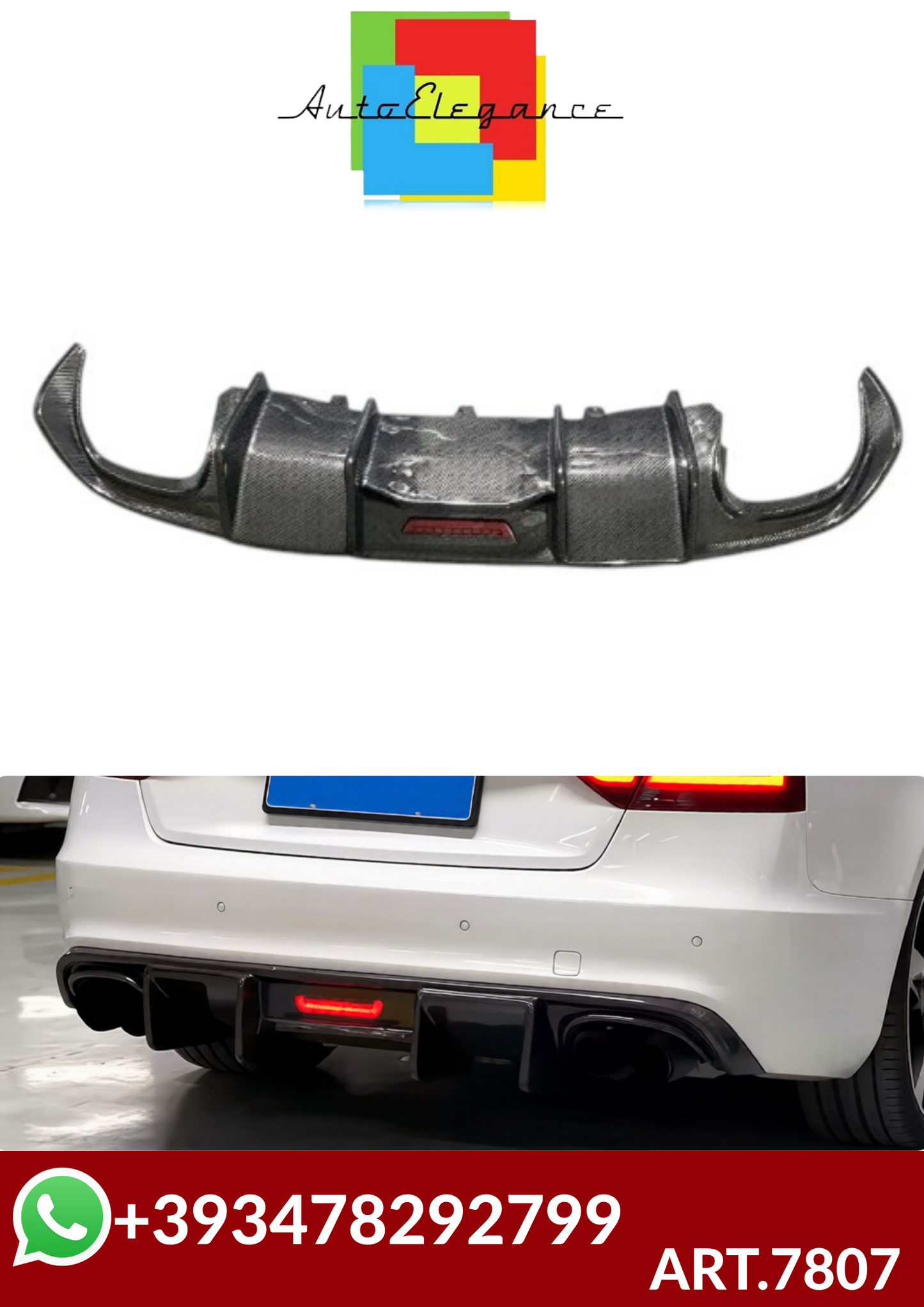 💕ART.7807 DIFFUSORI  Audi A5 S line S5 Coupe 2008-2015 GREZZO VERNICIARE💕