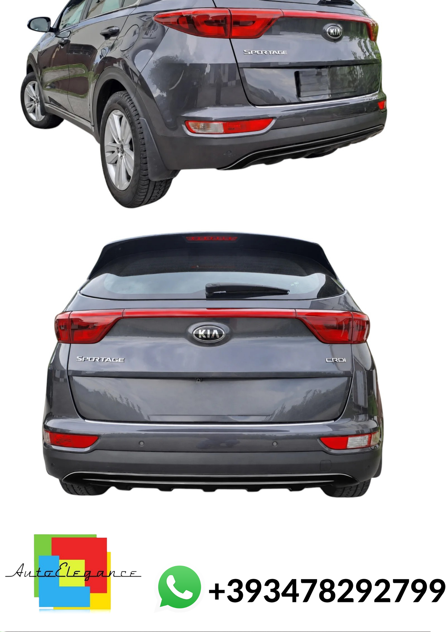💕DIFFUSORE POSTERIORE Kia Sportage Mk4 Nero Lucido 💕