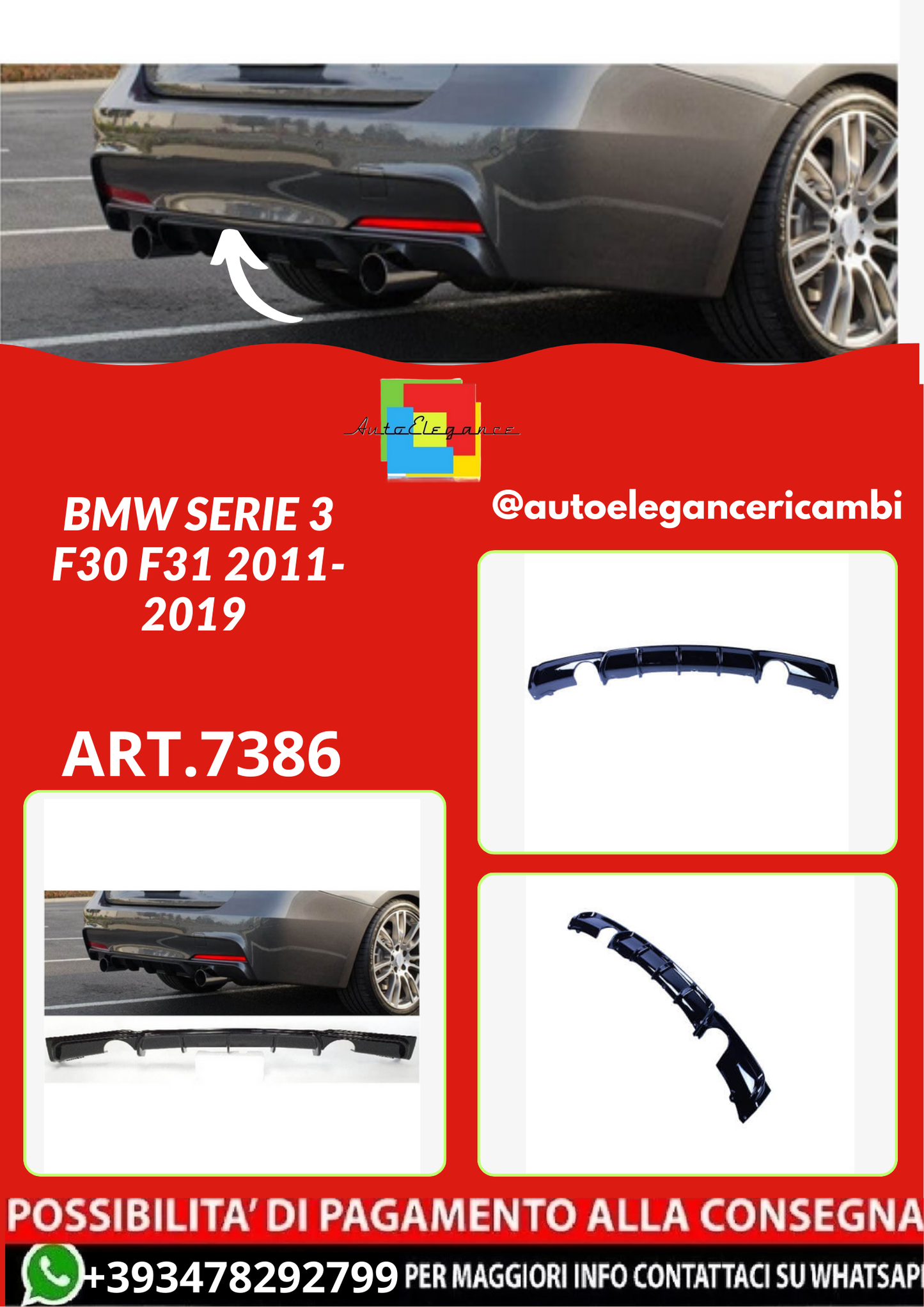 ART.7386 DIFFUSORI  BMW SERIE 3  F30 F31 2011-2019