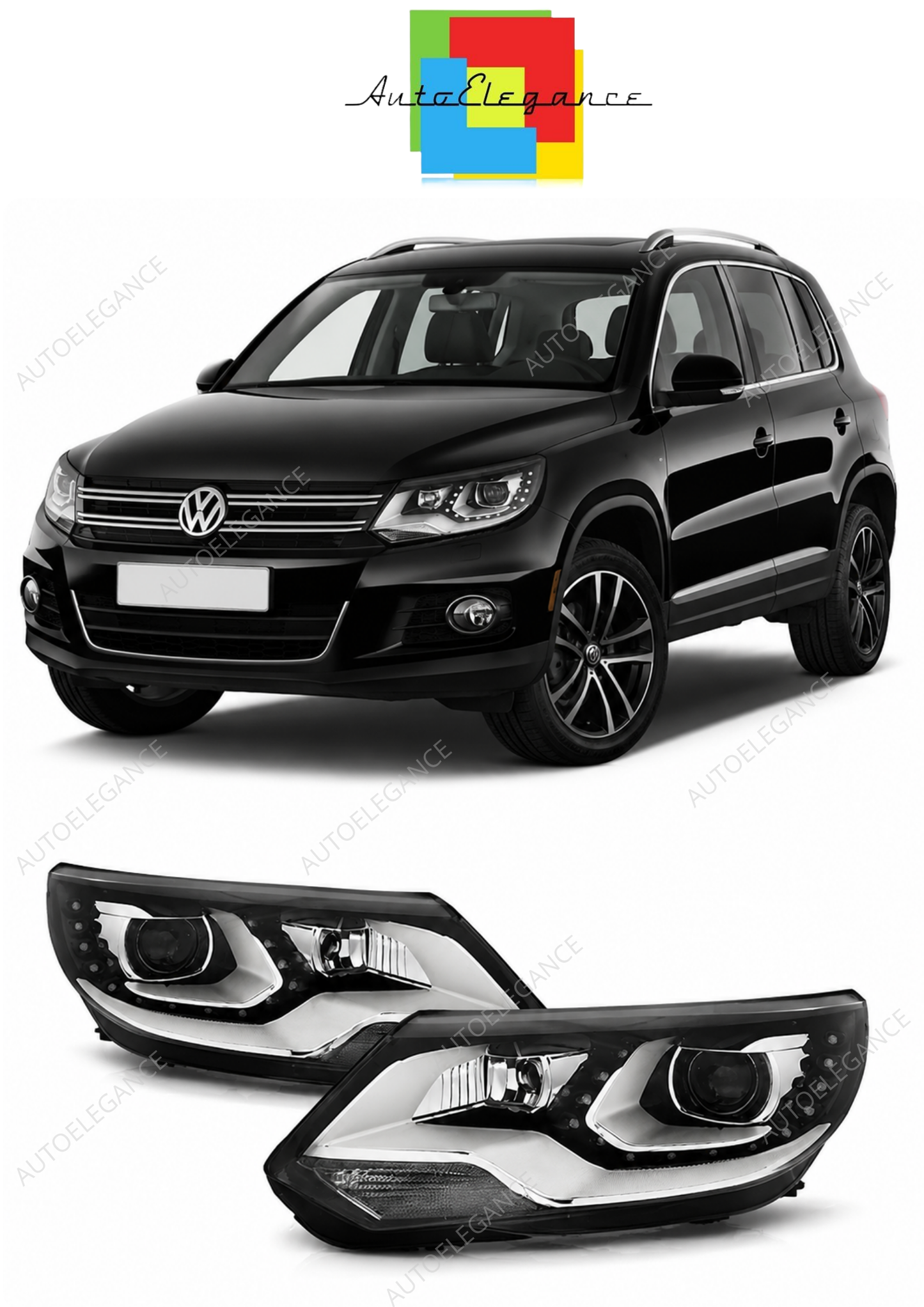 SPLITTER SUITABLE FOR VW GOLF 8 GTI GTD RLINE LOOK GLOSSY BLACK SPORTY DESIGN 