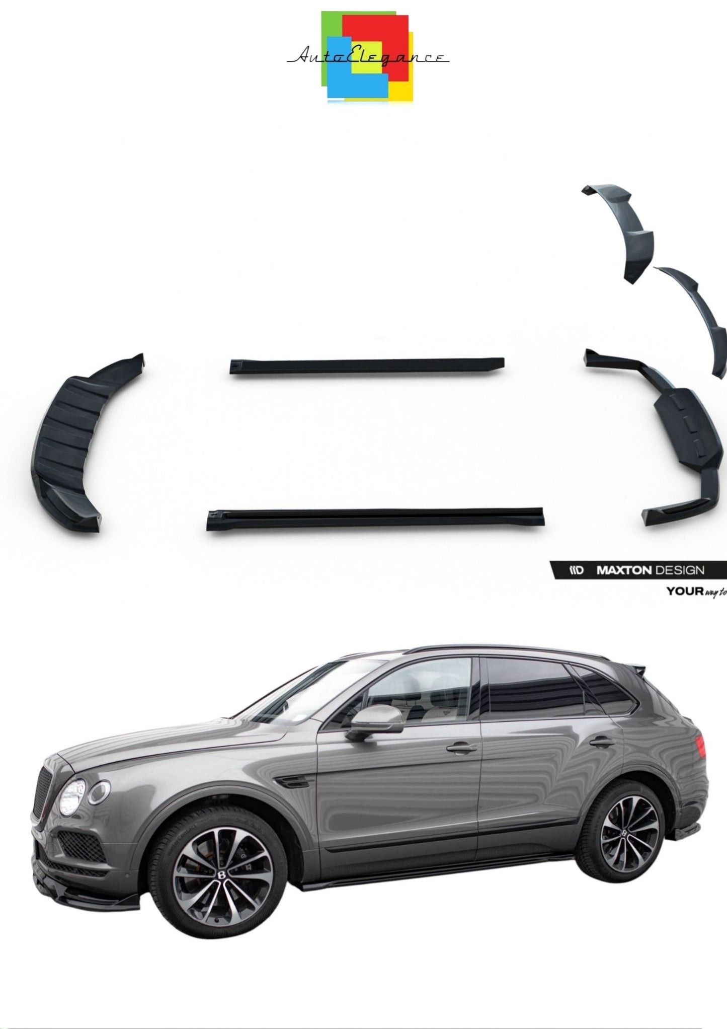 SPLITTER SUITABLE FOR VW GOLF 8 GTI GTD RLINE LOOK GLOSSY BLACK SPORTY DESIGN 