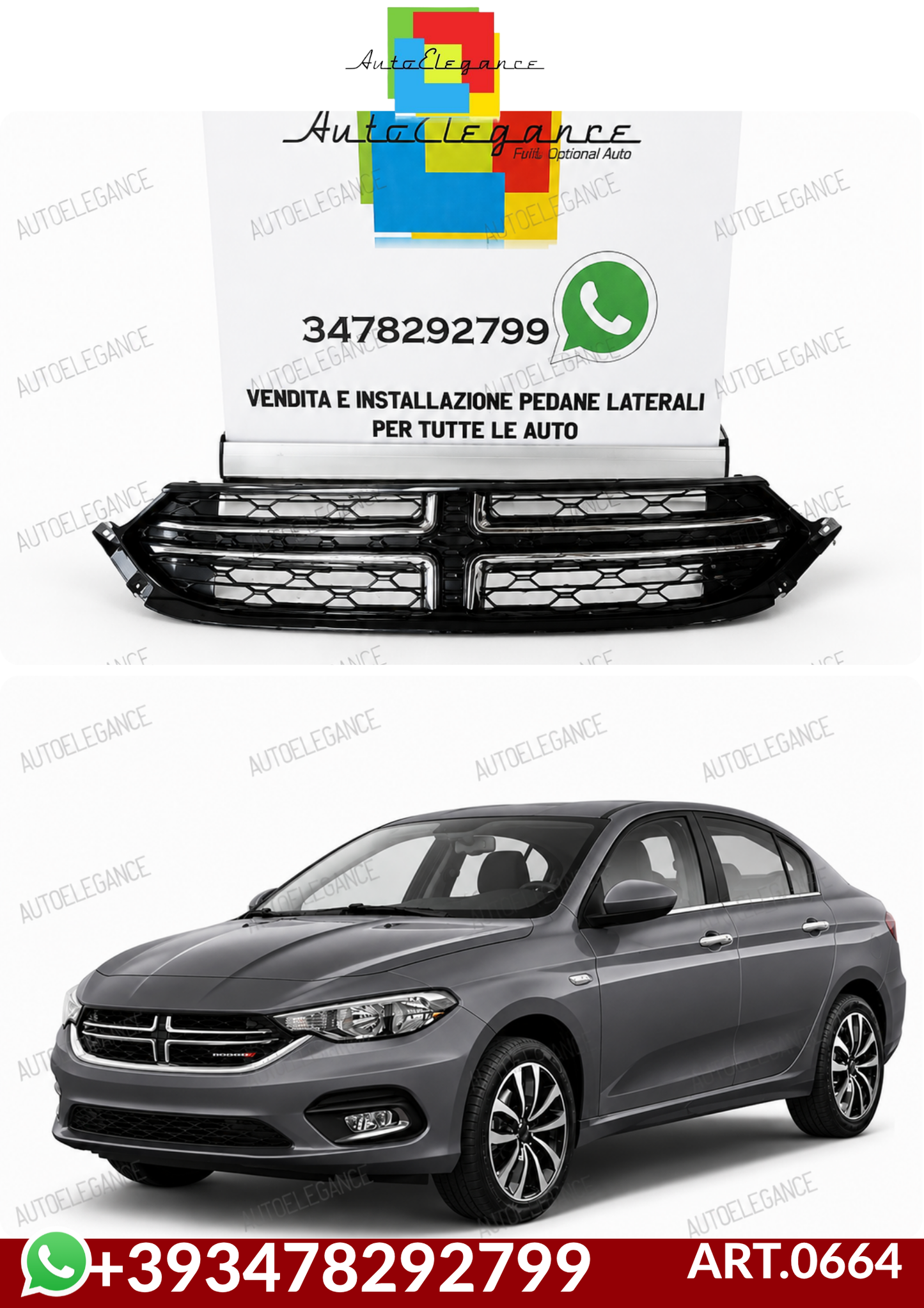💕ART.0664 GRIGLIA FIAT TIPO 2015+ LOOK DODGE💕