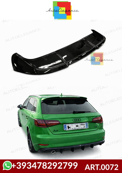 💕ART.0072 SPOILER AUDI A3 8V 5D SPORTBACK 12-20 LOOK RS3 NERO LUCIDO 💕