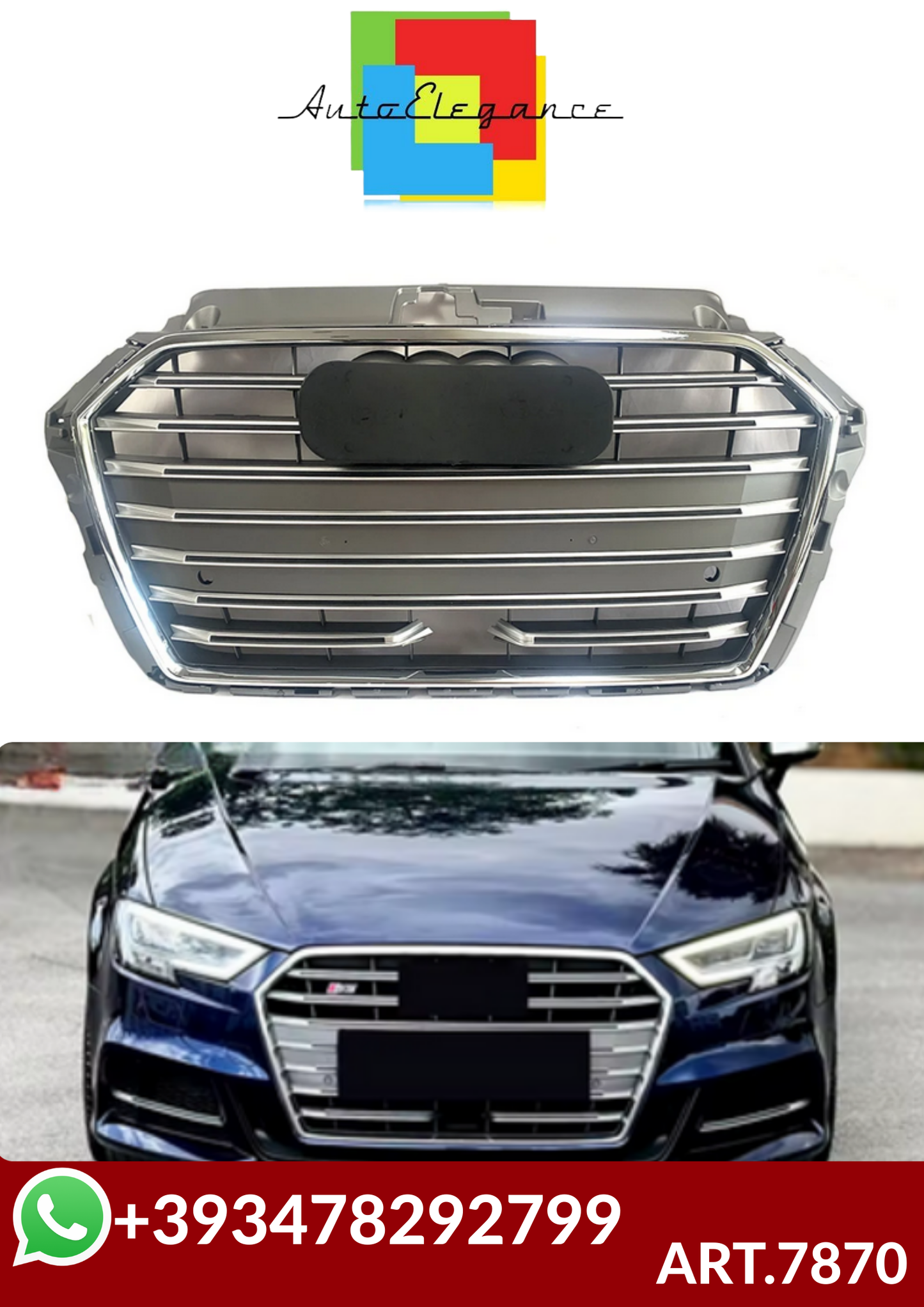💕ART.7870  GRIGLIA  Audi A3 8V Facelift 2017-2019 💕