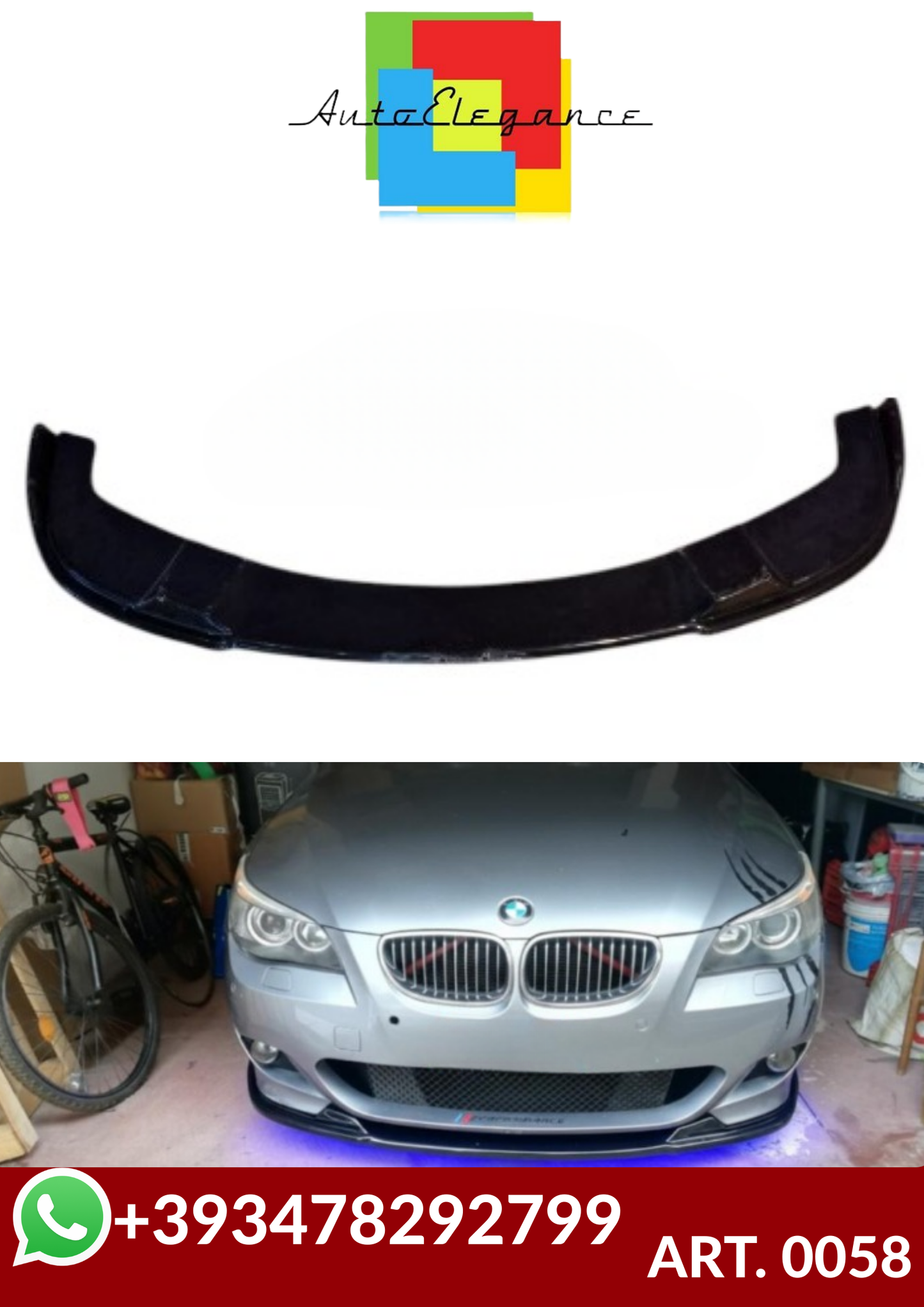 ART. 0058 SPLITTER BMW SERIE 5 E60 E61 NERO LUCIDO