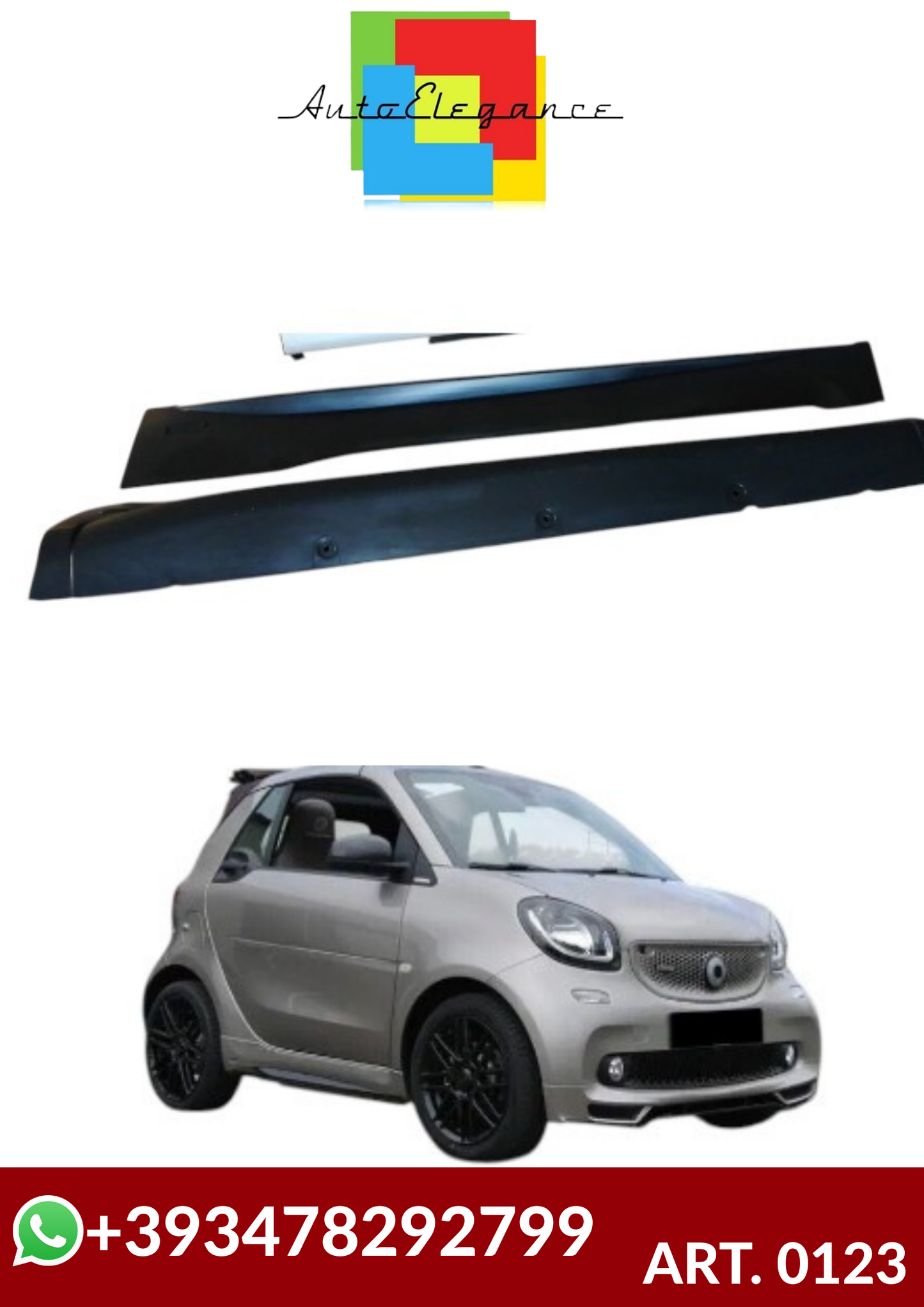 💕ART. 0123 MINIGONNE SMART 453 fortwo ABS LOOK BRABUS (GREZZE)💕