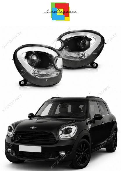 💕 Fari Anteriori Adatto per Mini Cooper R60 R61 10-16 LED Tube Neri 💕