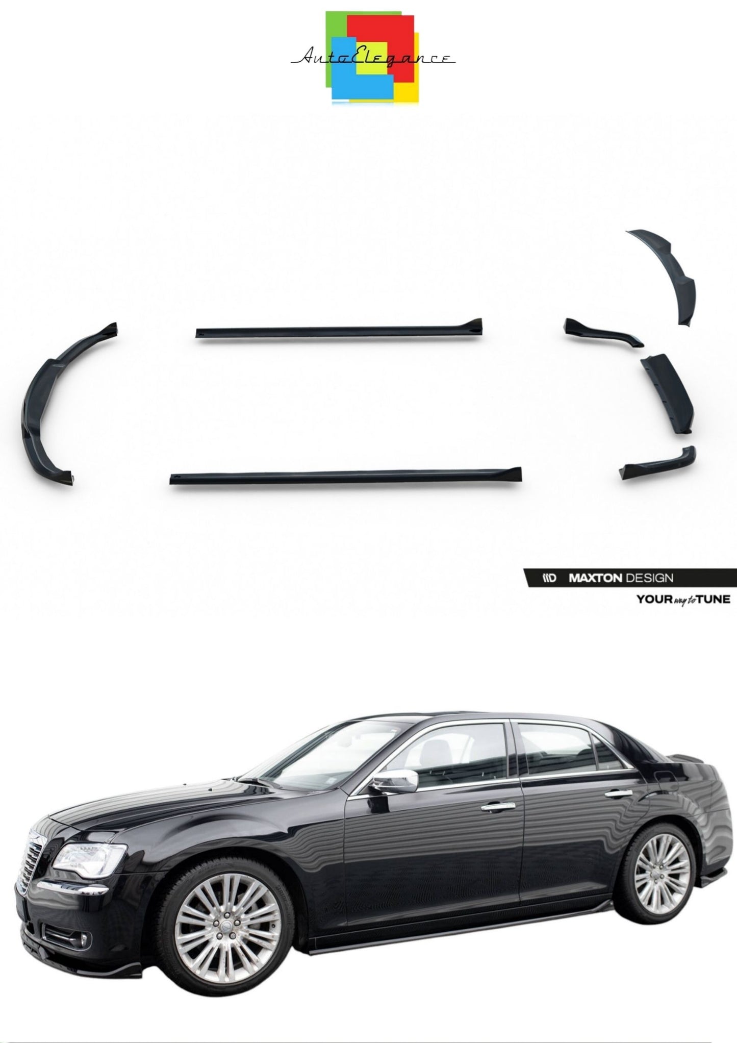 SPLITTER SUITABLE FOR VW GOLF 8 GTI GTD RLINE LOOK GLOSSY BLACK SPORTY DESIGN 