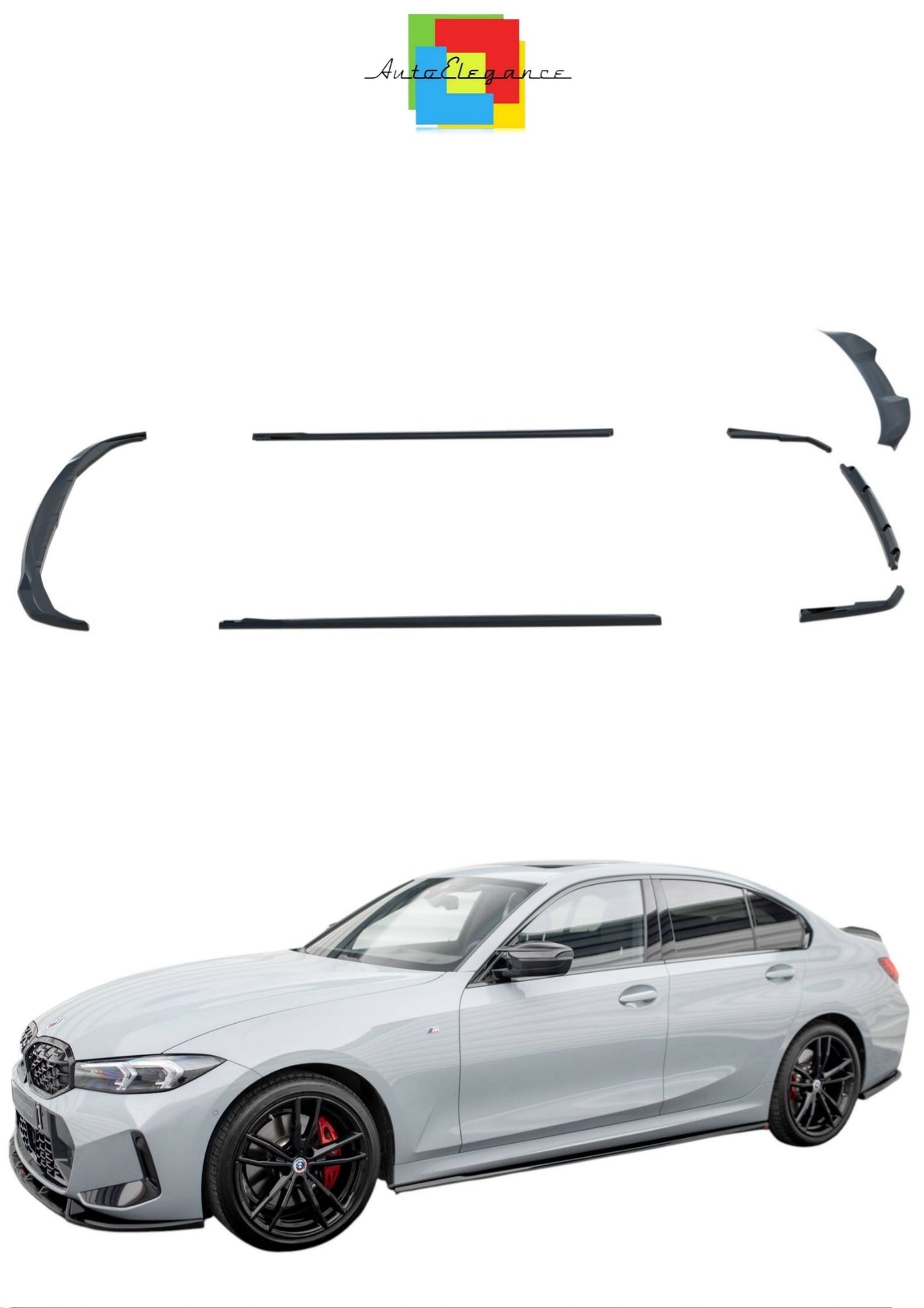 SPLITTER SUITABLE FOR VW GOLF 8 GTI GTD RLINE LOOK GLOSSY BLACK SPORTY DESIGN 