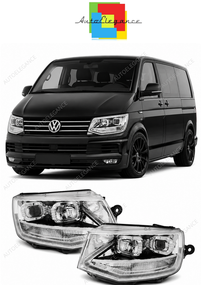 💕 Fari Anteriori Adatto per VW T6 2015-2019 True DRL LED Cromati 💕