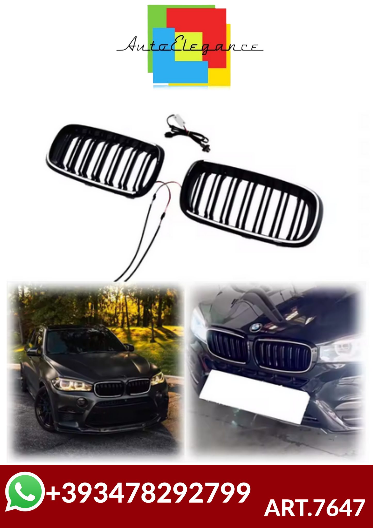 ART.7647  GRIGLIA CON LED BWM X5 F15 X6 F16