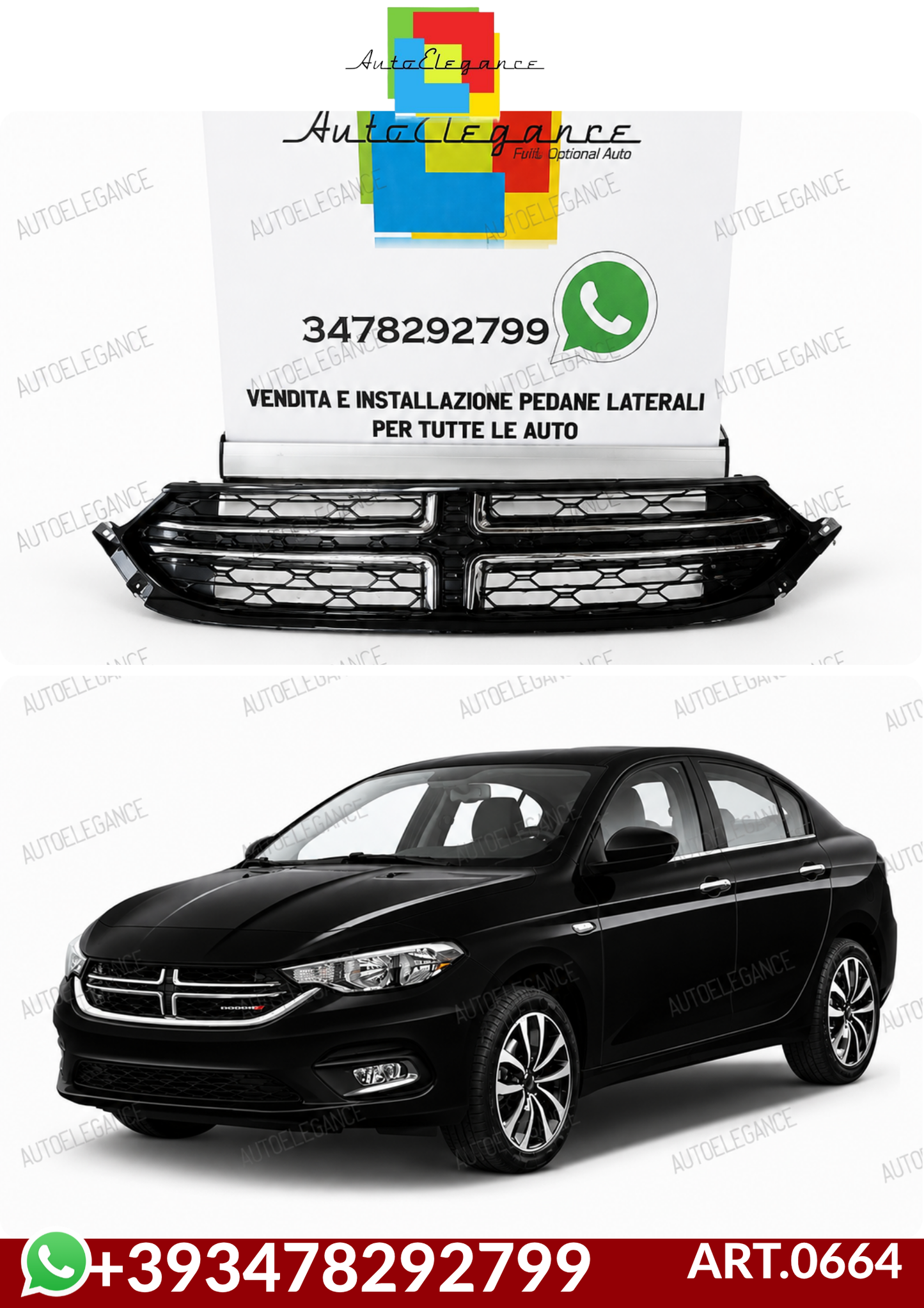💕ART.0664 GRIGLIA FIAT TIPO 2015+ LOOK DODGE💕