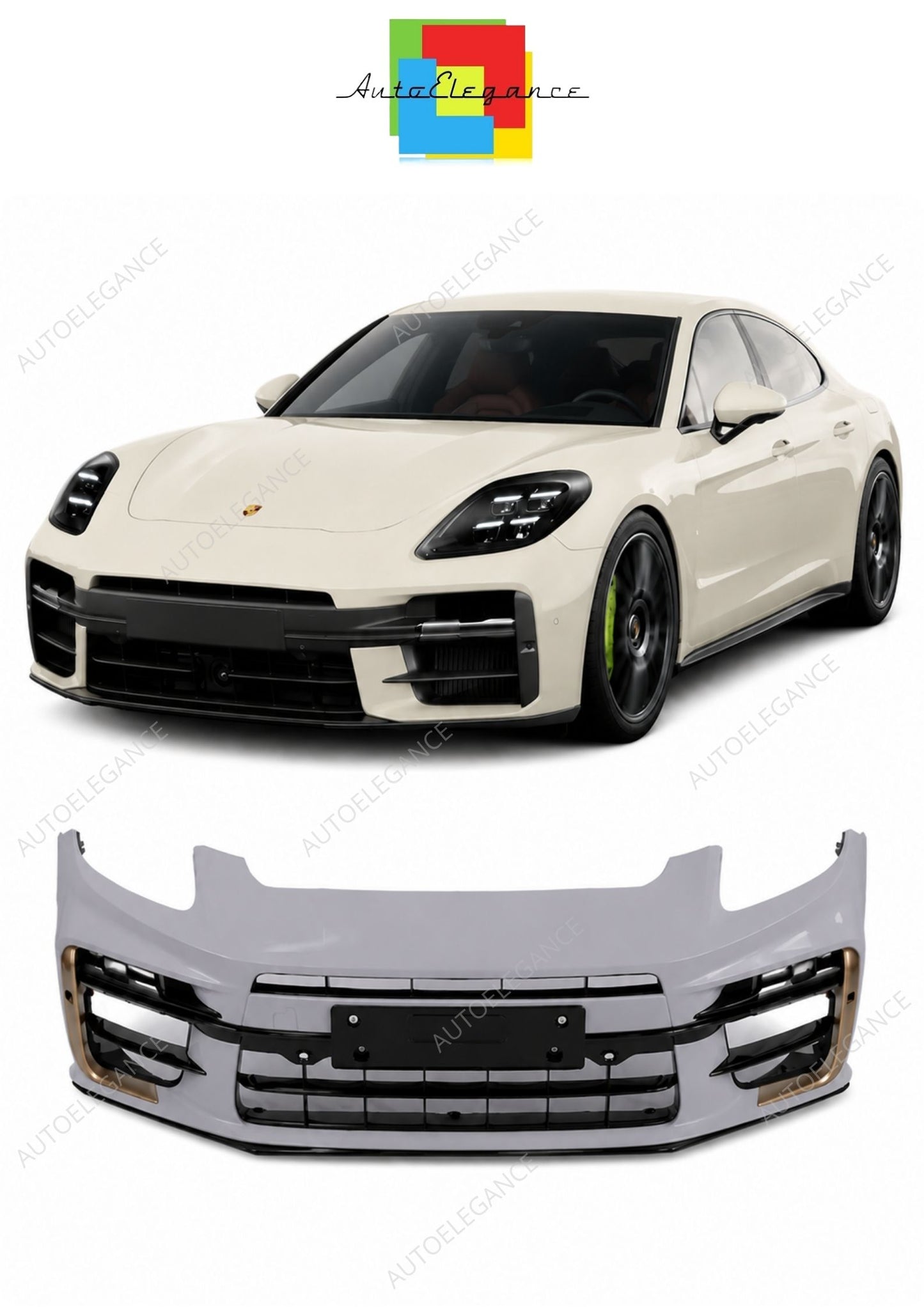 💕 Paraurti Anteriore Adatto per Porsche Panamera 24-25 Look Turbo+DRL 💕
