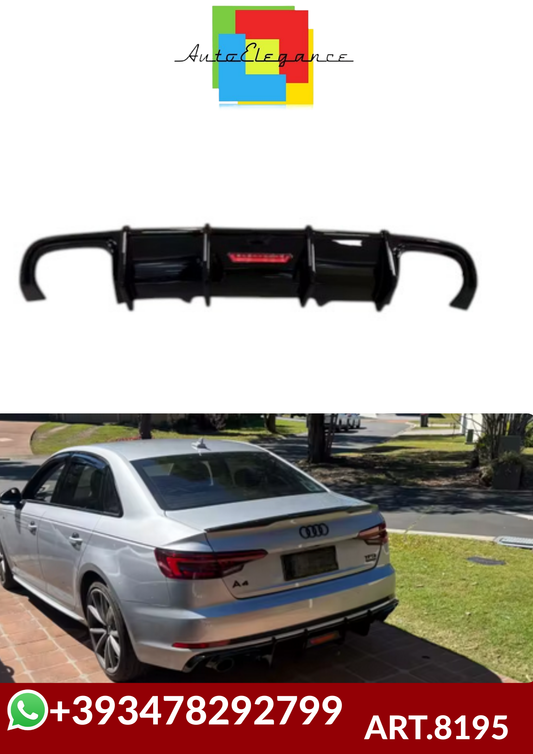 💕ART.8195  DIFFUSORE AUDI A4 B9 STANDARD NERO LUCIDO+TERZO STOP LED 💕