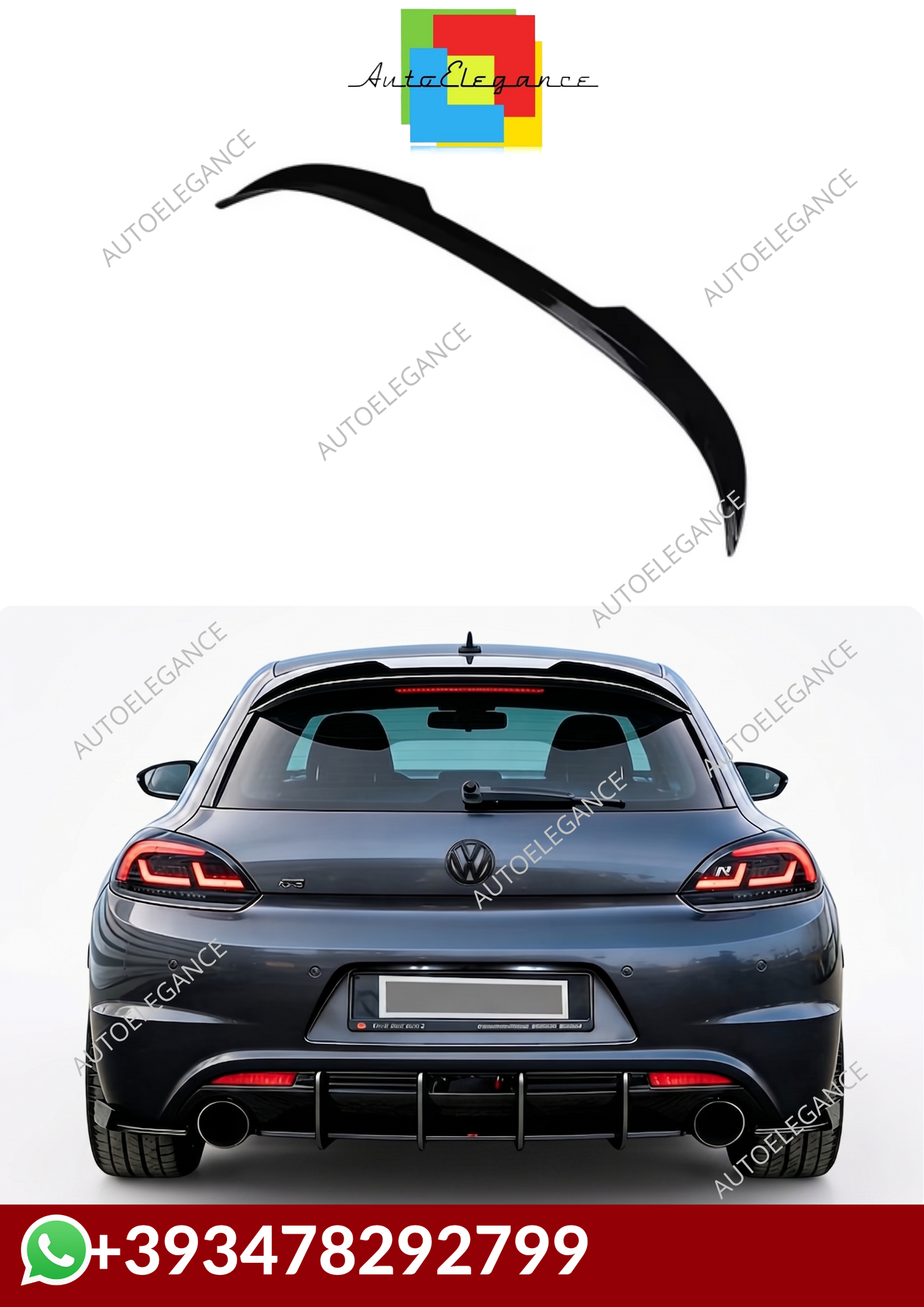 💕 SPOILER  VW Scirocco MK3 Standard 2008-2014  NERO LUCIDO 💕