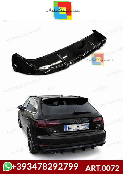 💕ART.0072 SPOILER AUDI A3 8V 5D SPORTBACK 12-20 LOOK RS3 NERO LUCIDO 💕