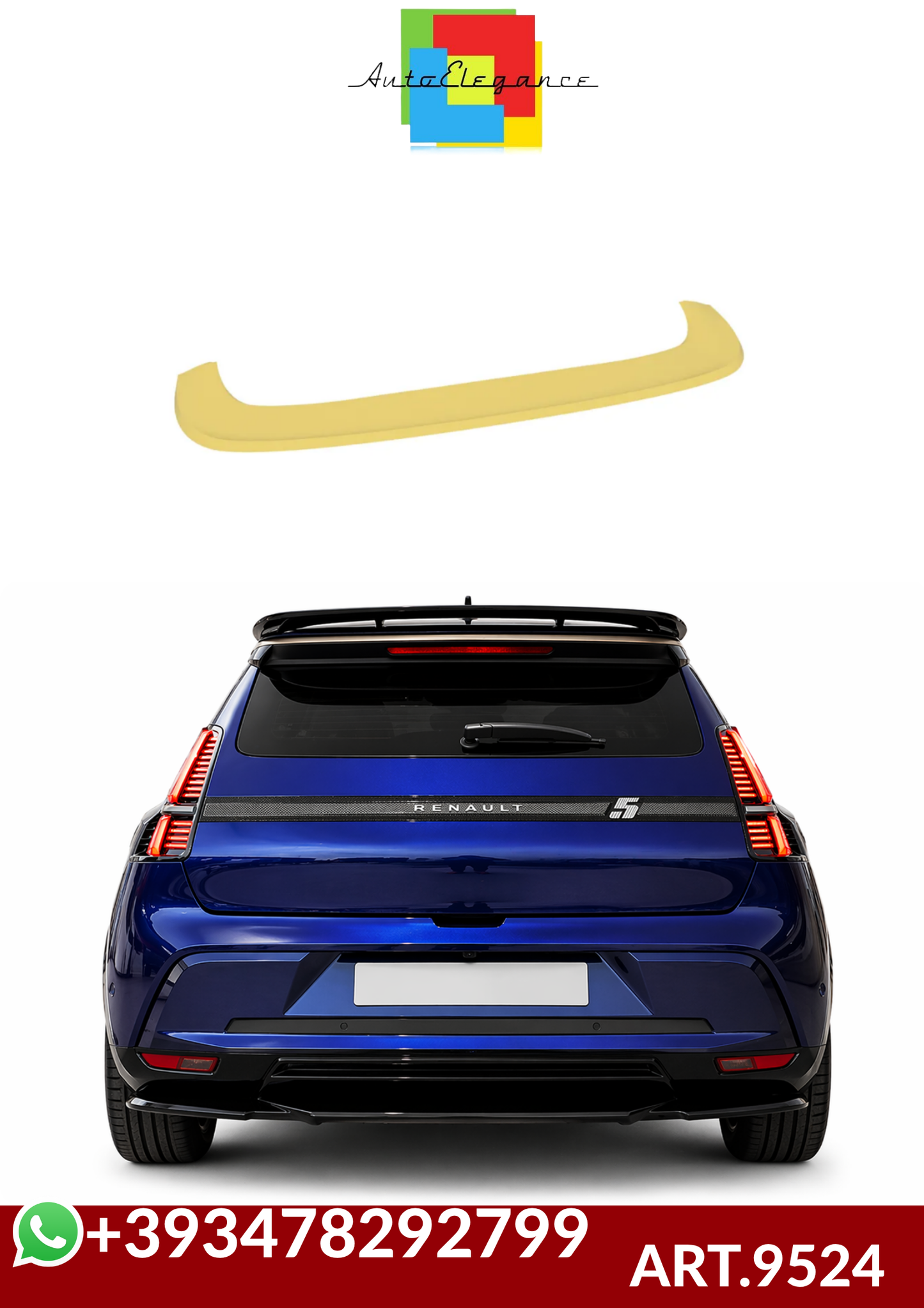 💕ART.9524  Spoiler sul tetto Renault 5 E-Tech GREZZO 💕
