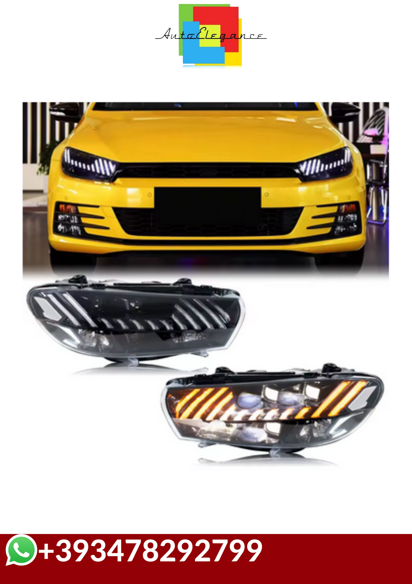 💕 FARI  ANTERIORI FULL  LED VW Scirocco 3 TSI TDI R 2009-2017 DRL💕