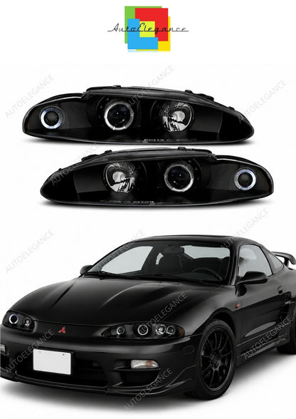 💕 Fari Anteriori Adatto per Mitsubishi Eclipse 95-96 Angel Eyes Neri 💕