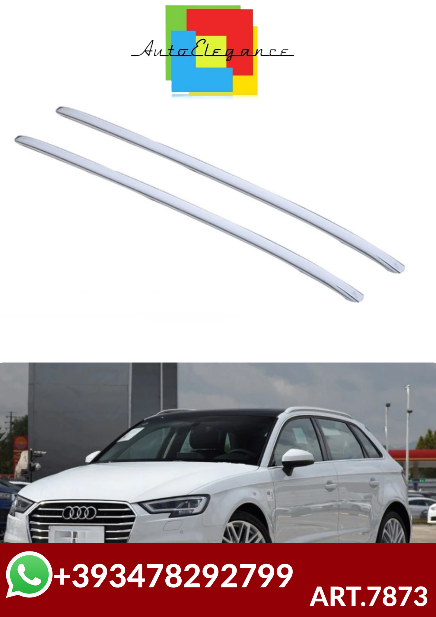 💕ART.7873  BARRE SUL  TETTO MANCORRENTI  AUDI A3  2013-2024 💕