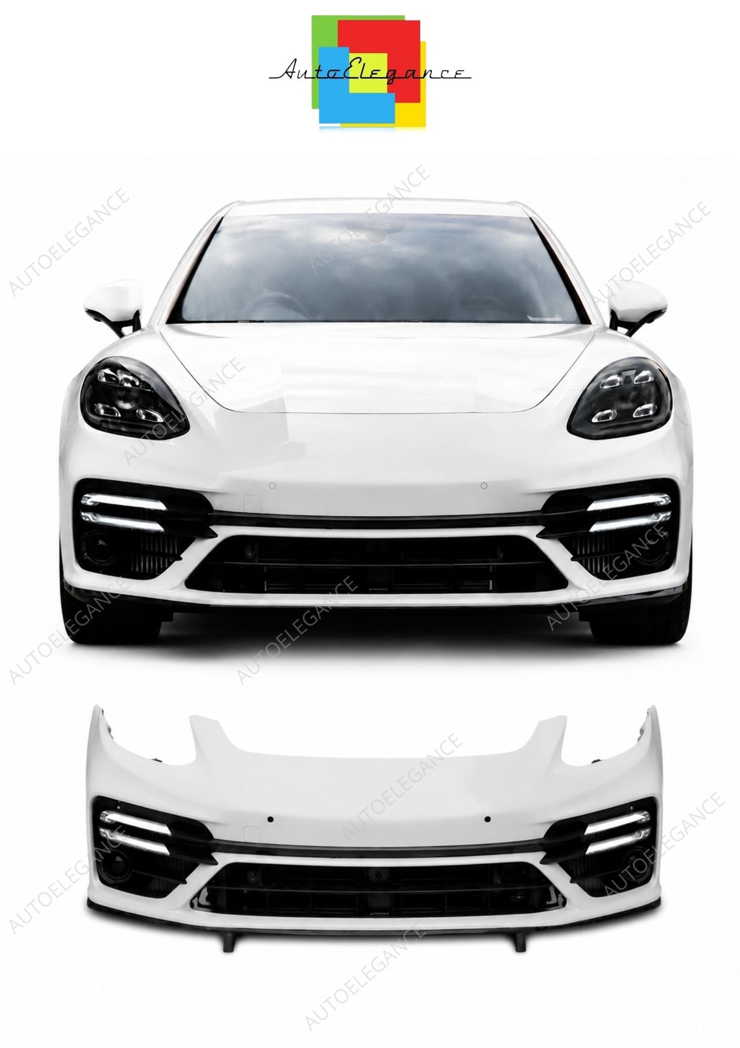 💕Paraurti Anteriore Adatto per Porsche Panamera 971 17-23 Look Turbo LED+DRL💕