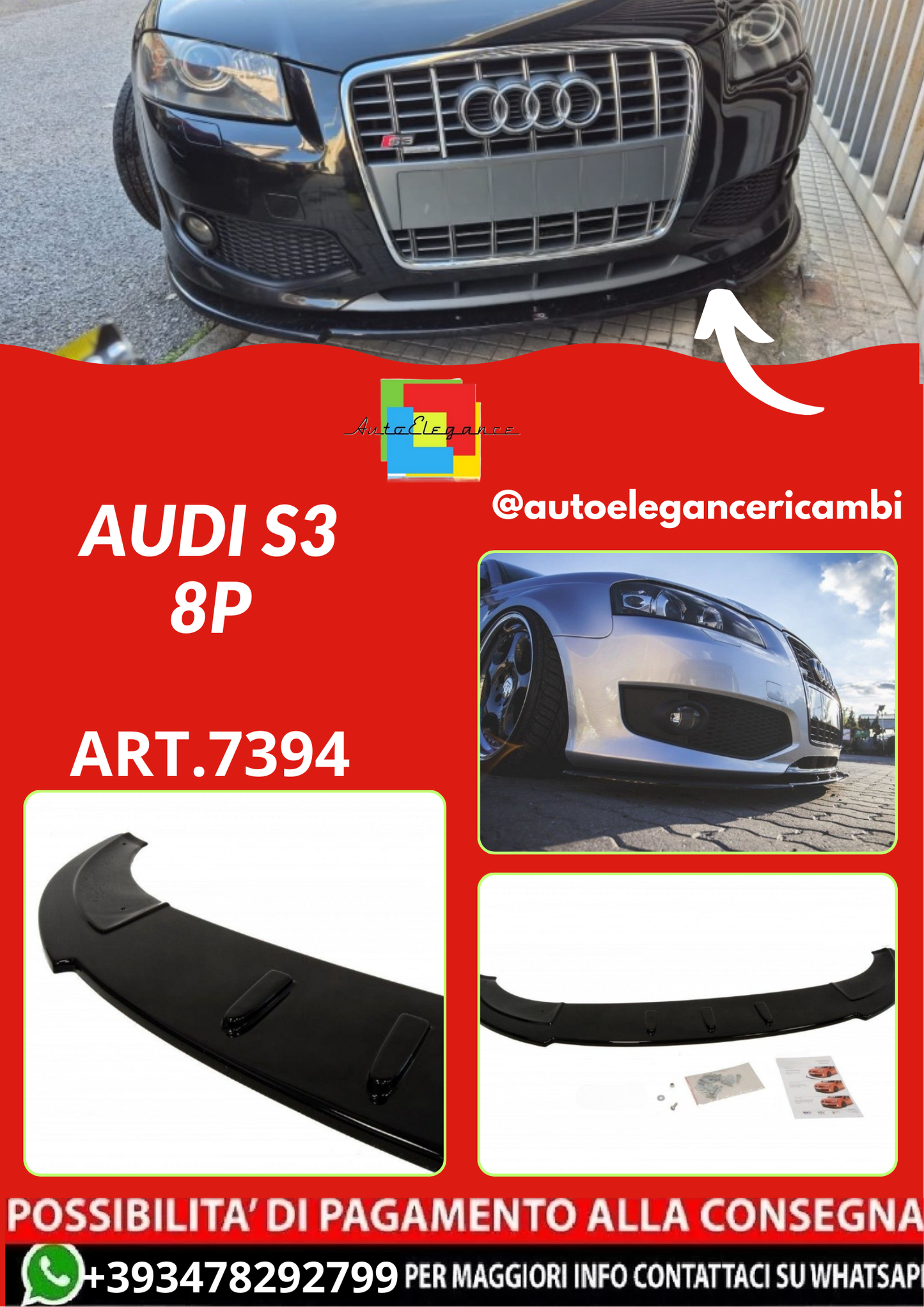 ART.7394  SPLITTER  AUDI S3 8P